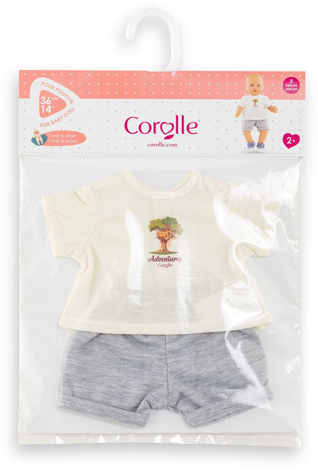 Koszulka i spodenki dla lalki Corolle Baby Doll 36 cm szare.
