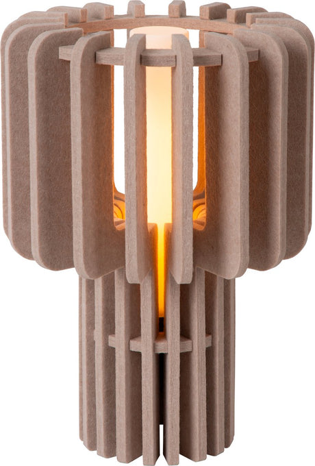 Lucide rollo - lampa stołowa - 1xe27 - taupe - japandi