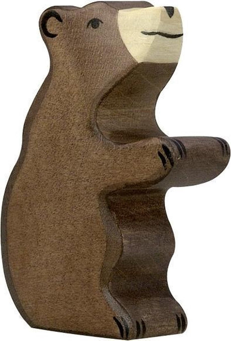 Puszcza Holztiger - niedźwiedź brunatny mały - 9x2x7cm - figura drewniana - ręcznie robiona