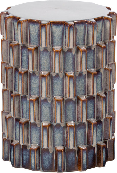 Stolik dekoracyjny Woood axu - ceramiczny - szaro-niebieski - 45x35x35