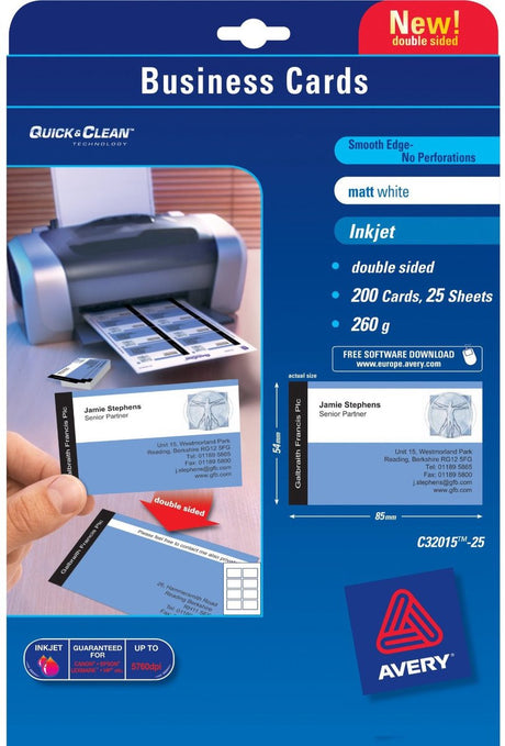 Niemarkowe wizytówki sans marque private label avery c32015-25 matowe