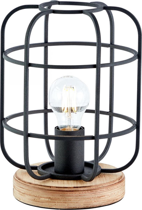 Brilliant Gwen - lampa stołowa - e27 max 1x40w - czarne drewno