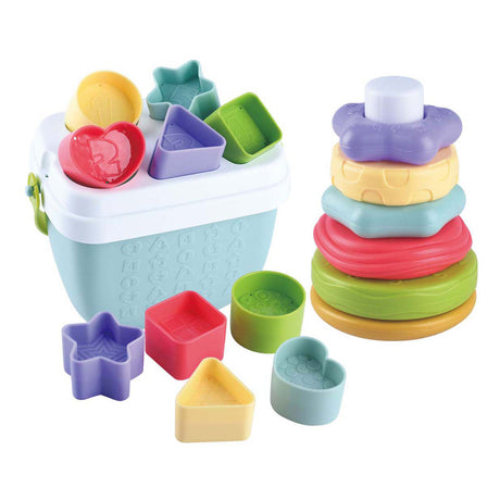 Biosorter kształtów Playgo i stos zabawek - 19 szt.