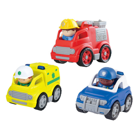 Playgo Play Zestaw pojazdów służb ratowniczych z figurkami - zestaw zabawek, 6 elementów.