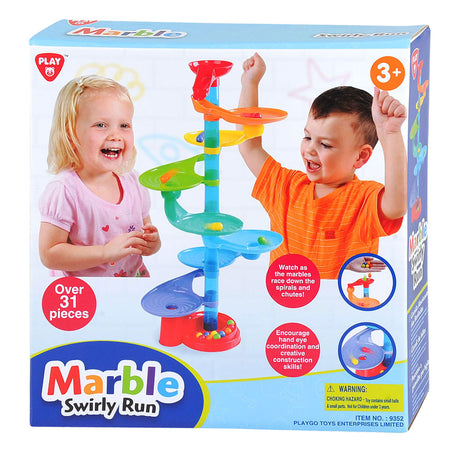 Playgo Playgo marmurkowa zabawka na torze z okrągłymi platformami – 31 elementów – kolorowa.
