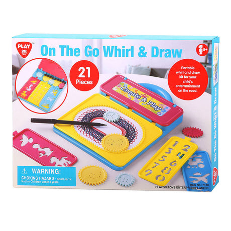 Play Przenośny spirograf i tablica kreślarska z szablonami, 21 szt.