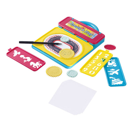 Play Przenośny spirograf i tablica kreślarska z szablonami, 21 szt.