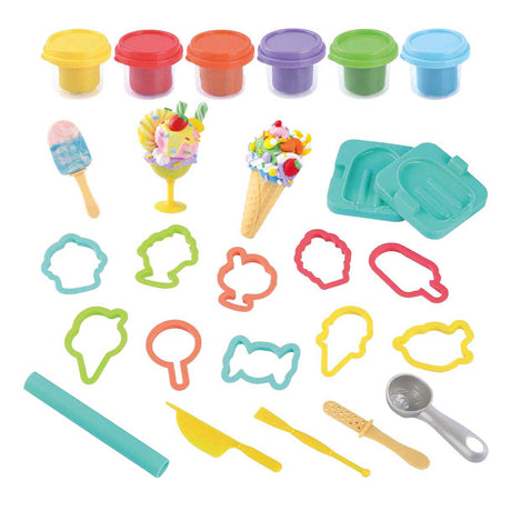 Zestaw gliniany do lodów Playgo Sweets - 6 glinianych garnków