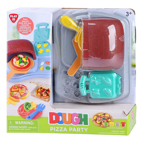 Zestaw glinianych zabawek Playgo na pizzę z 4 glinianymi garnkami dla dzieci.