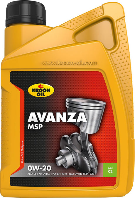 Kroon-oil - avanza msp 0w-20 - syntetyczny olej silnikowy - 1 litr - przezroczysty