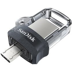 Pamięć USB SanDisk Dual Drive M3.0 dla Androida przezroczysta czarna