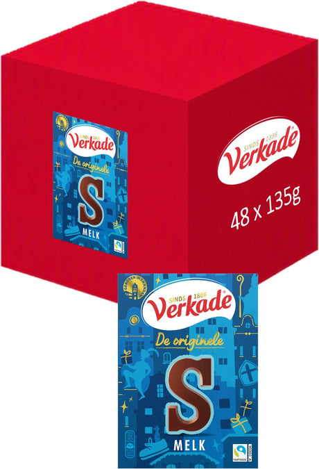 Verkade chocoladeletter melkchocolade - letter s - 48 x 135 gram