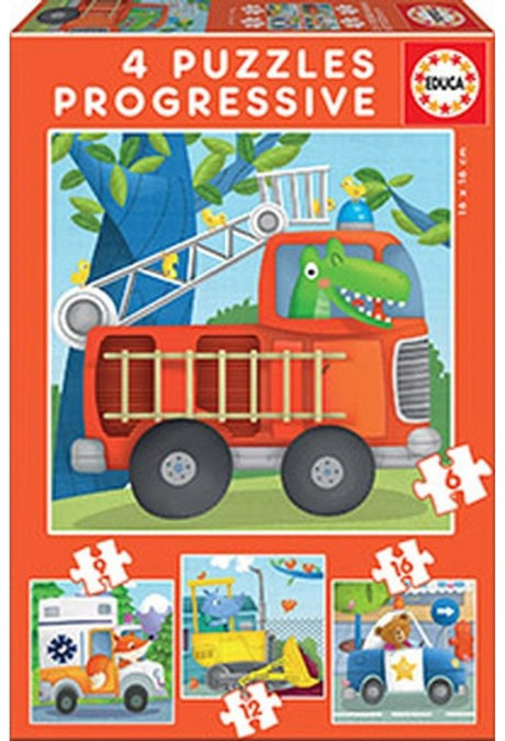 Educa - puzzle - patrol ratunkowy - puzzle progresywne - 4 puzzle po 12-16-20-25 elementów - układanka dla dzieci