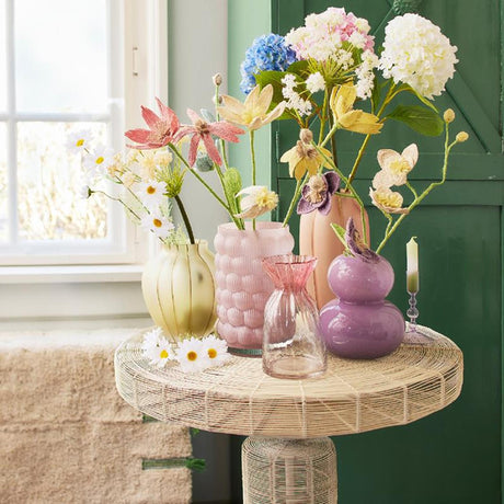 Wazon Decoris ze szkła ø12cm x wys.20,5cm delikatny róż