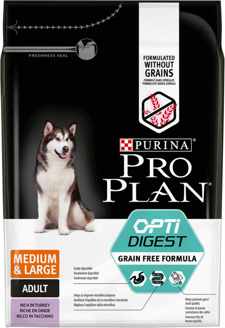 Pro plan sucha karma dla dorosłych średnich i dużych, bezzbożowa - indyk - 2,5 kg