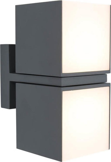 Lutec cuba - kinkiet zewnętrzny - 2 obrotowe głowice świetlne - oprawa aluminiowa - LED - 1000 lumenów - 3000k ciepłe białe światło - ciemnoszary