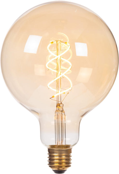 Lucide g125 - żarówka - ø 12,5 cm - led 3 stepdim (pamięć) - e27 - 1x4,9w 2200k - bursztynowa