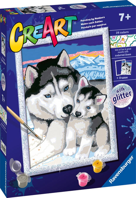 Ravensburger stworzył urocze husky - malowanie po numerach dla dzieci