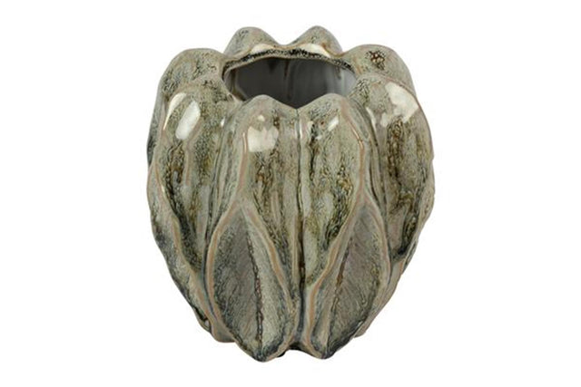 Countryfield vaas levi leaf s groen 14x14x15cm