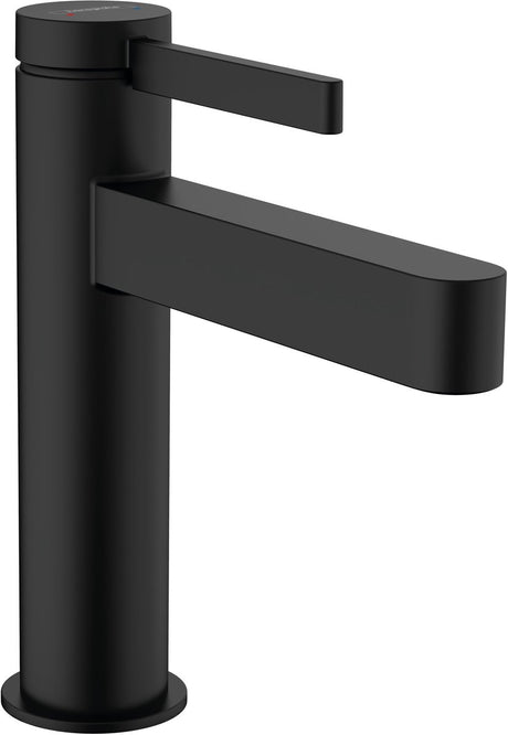Hansgrohe finoris - bateria umywalkowa - sterowanie jednouchwytowe - z korkiem spustowym - 110mm - czarny mat