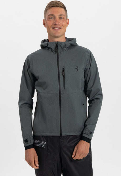 Bbb cycling rainshield explorer regenjas - dames en heren regenpak - waterafstotend - grijs - maat l - bbw-450 l
