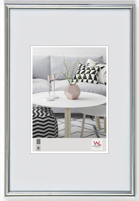Galeria Walther - ramka plastikowa - format zdjęcia 10x15 cm - srebrna