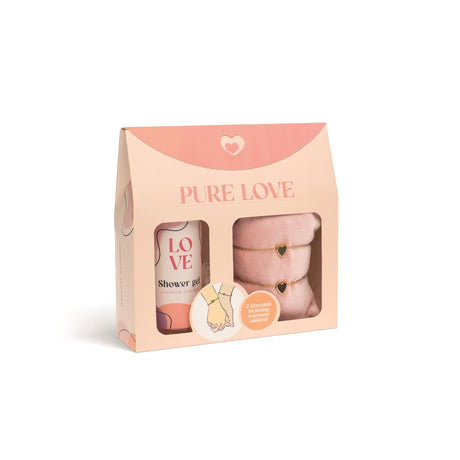 Source Balance Zestaw podarunkowy do kąpieli Pure Love z żelem pod prysznic i 2 bransoletkami przyjaźni