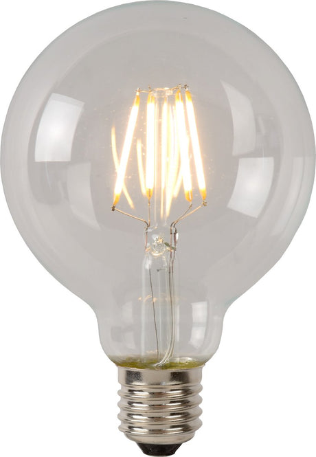 Lucide g80 klasa b - żarówka - ø 8 cm - LED ściemnialna - E27 - 1x7w 2700k - przezroczysta