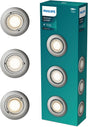 Philips led philips peridot inbouwspot - gu10 fitting - nikkel - rond - richtbare spot - 3-pack