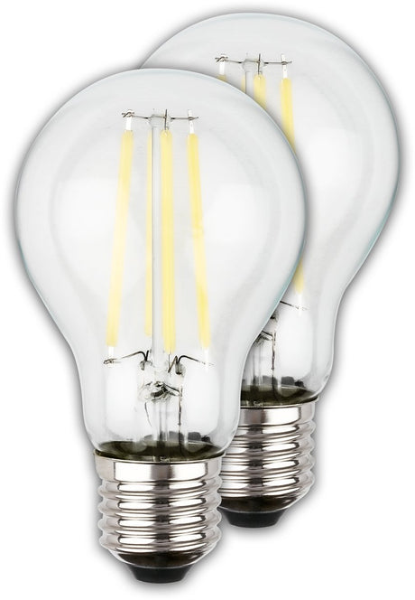 Briloner - ultrawydajna lampa LED - zestaw 2 źródeł światła - e27 - oświetlenie żarnikowe - a60 - 4w - 840lm - 2700 k ciepłe białe światło - ø6cm