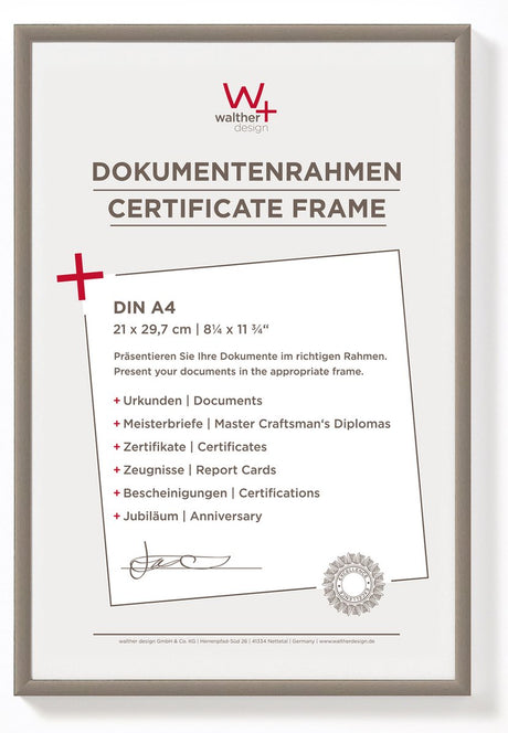 Walther new lifestyle - ramka plastikowa - rozmiar zdjęcia 21x29,7 cm (din A4) - stal