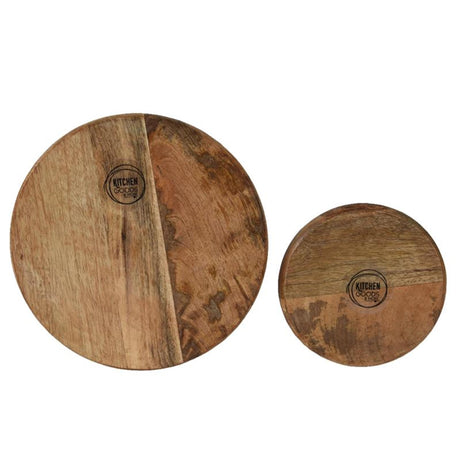 Zestaw platform Decoris z drewna mango, 2-częściowy, ø25cmh8cm
