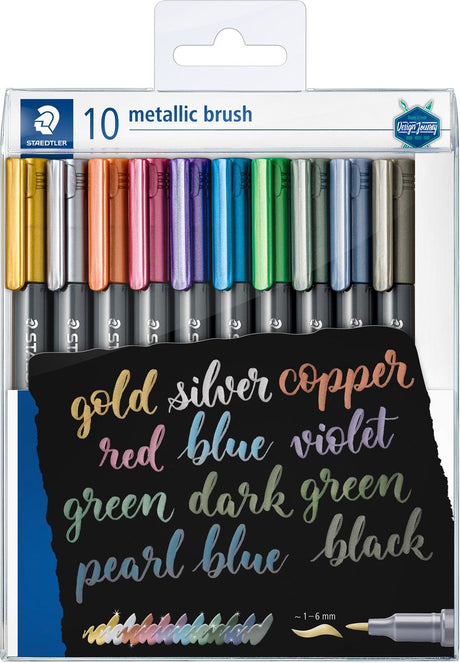 Zestaw długopisów metalicznych firmy Staedtler w 10 kolorach
