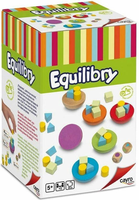 Cayro equilibry - behendigheidsspel met 53 houten onderdelen - 6 gekleurde bases en 2 dobbelstenen - test je balans en fijne motoriek - 2 of meer spelers - vanaf 5 jaar - collection