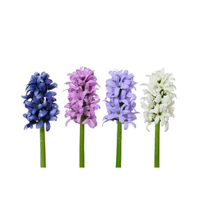 Decoris sztuczny kwiat hiacynt poliester ø7xh22cm 4 różne kolory