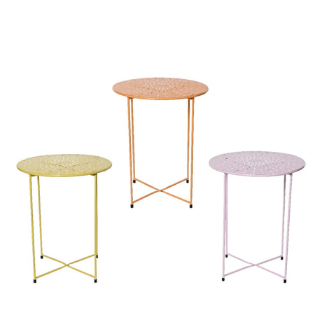 Stolik boczny Decoris żelazny do wnętrz ø40cm x wys.48cm kolor pastelowy