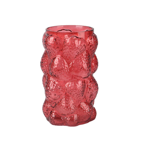 Wazon Decoris ze szkła ø15x23cm czerwona truskawka