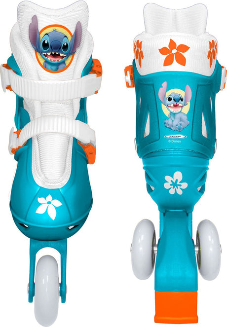 Stempluj magiczne pierwsze łyżwy! regulowane 3-kołowe rolki Disney Stitch (rozmiar 27-30)