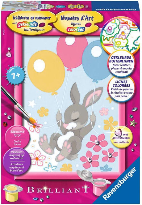 Farba Ravensburger królik po numerze z brokatowymi kamieniami