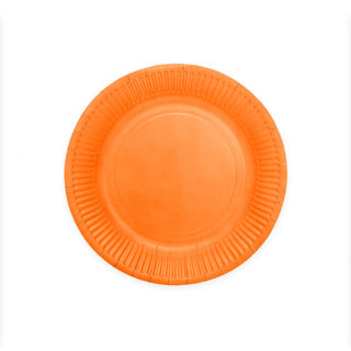 8 talerzy papierowych 23 cm pomarańczowe | 4 sztuki