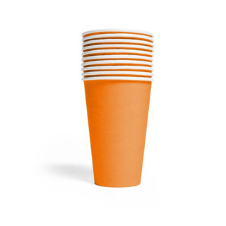 10 kubków papierowych 350 ml pomarańczowe | 4 sztuki