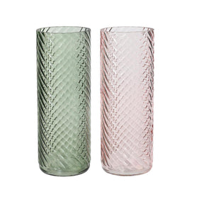 Wazon Decoris ze szkła z reliefem wys. 26,5 cm