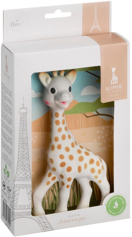 Żyrafa Sophie - zabawka do ząbkowania - zabawka do ząbkowania - zabawki dla dzieci - prezent dla matki - prezent na baby shower - w białym pudełku prezentowym w kolorach Savannah - 100% kauczuku naturalnego - od 0 miesięcy