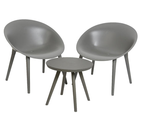 Decoris tuinset marbella kunststof antraciet. 2 stoelen en 1 tafel.