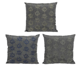 Decoris szara poduszka ogrodowa olefinowa z kwiatami 45x45x15 różne kolory