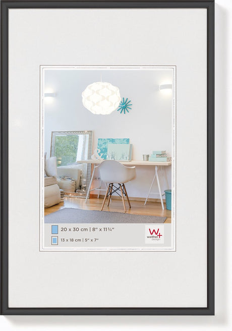 Walther new lifestyle - ramka plastikowa - rozmiar zdjęcia 30x45 cm - czarna