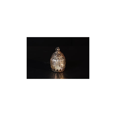 Countryfield tafellamp led santos zilver glas ø8x13cm met timer 2xaaa