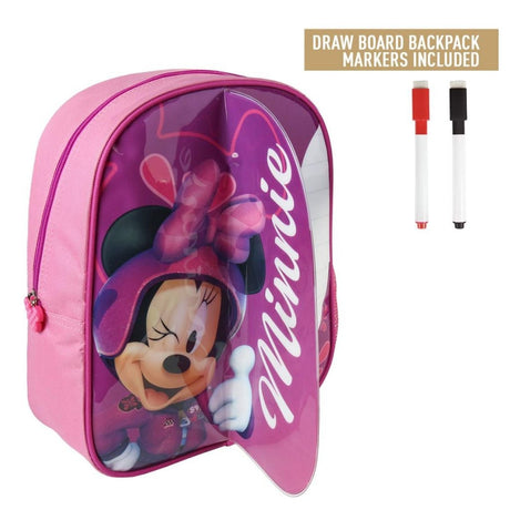 Plecak Cerda Disney Minnie Mouse z miejscem do pisania + 2 markery 25x31x10 cm różowy