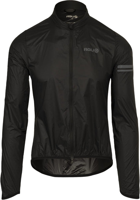 Agu essential - fietsjack - windjack - heren - zwart - m - lichtgewicht - waterafstotend - opvouwbaar - reflecterend