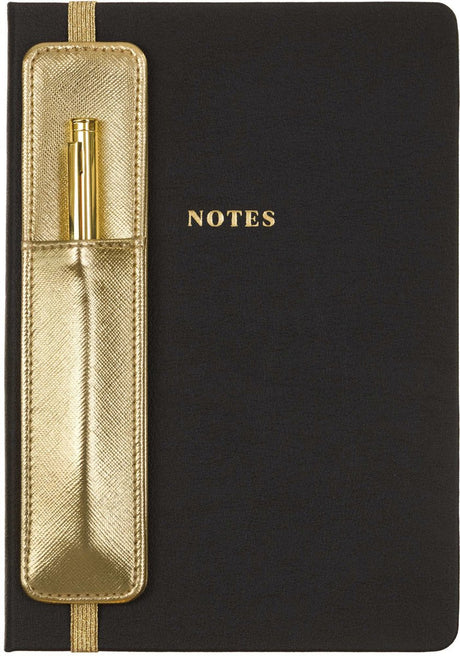 Notatnik Eccolo – z długopisem i uchwytem – czarny – linia – ok. 15x20cm - ec-d457d